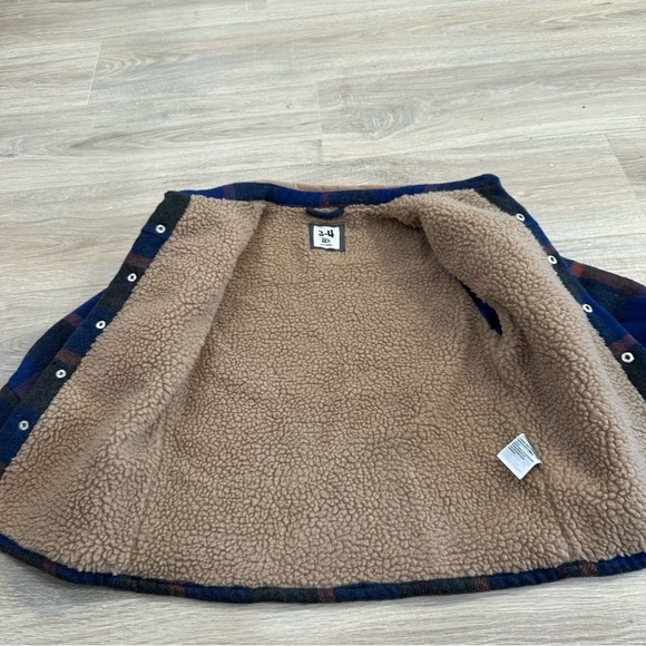 Cotton on kids blue plaid shacket size 3-4 - Picture 5 of 6